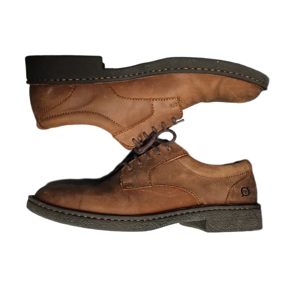 Born Handcrafted Footwear Casual Shoes Mens US 8 Brown Leather Round Toe Lace Up